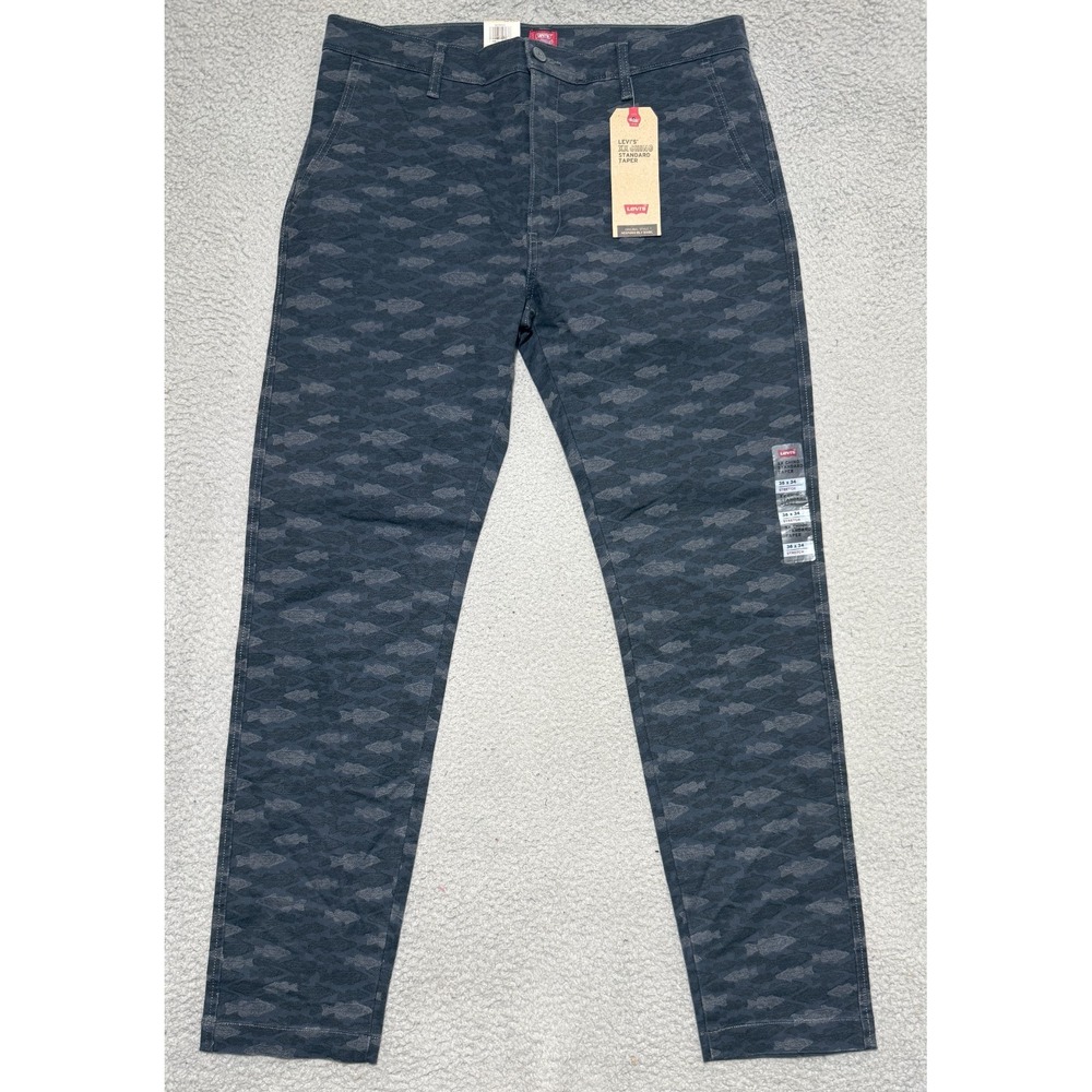 NEW Levis XX Chino Fish All over Print Taper Stretch pants 36x34 (Fits 36x31.5)